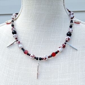 Elegant Slasher Horror Necklace, Custom made.